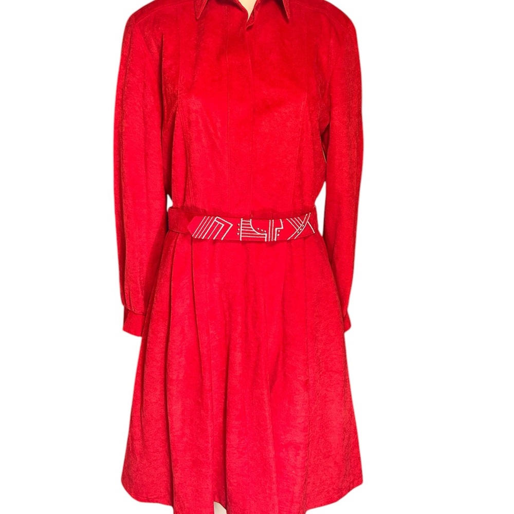 Red Women's Dress with Belt